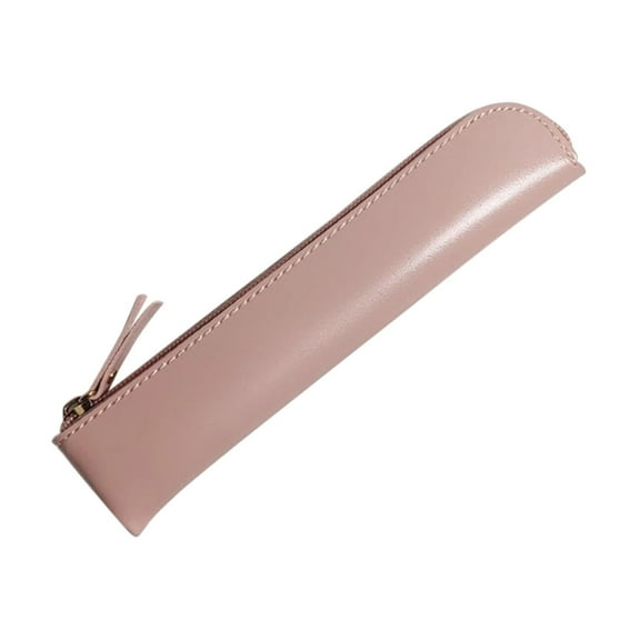 Pen Pouch Imitation Leather Pencil Case Cute Thin and Slim Fashionable and Lightweight Pencil Bag Pink