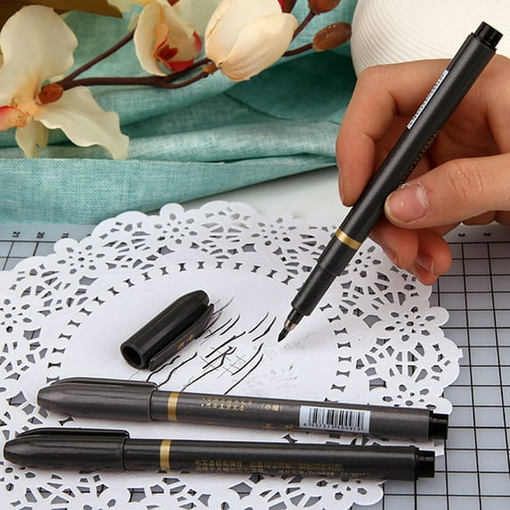 Pen Precise Fade Resistant Streamlined Design Calligraphy Brush Pens Art Markers for Gift Black Liquid