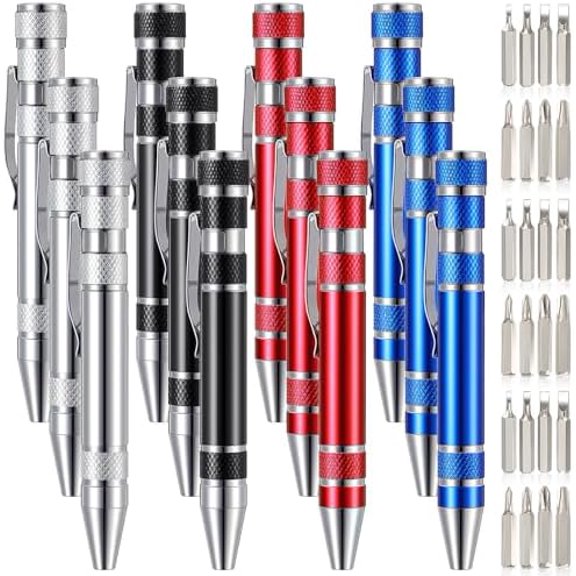 Pen Screwdriver Gifts Multitool Handy Tool 8 in 1 Magnetic Pocket Screwdriver Precision Function for Mini Gadgets(12 Pieces)