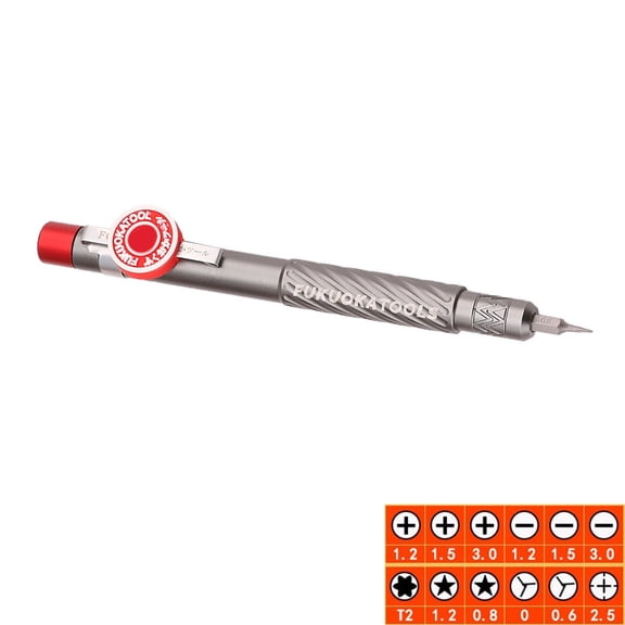 Pen Shape Pocket Screwdriver with 6 Double End Bits Repair Tools Kit Flat Head Head Screwdriver Tools