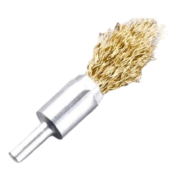 Pen Shaped Rod Removal Tool with Polishing Wheel & Copper Plated Wire Brush - Multi Function Rotary Tool Attachment for Cleaning, Deburring, Rust Removal in DIY & Mechanical Repair