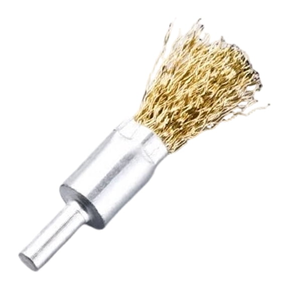 Pen Shaped Rod Removal Tool with Polishing Wheel & Copper Plated Wire Brush - Multi Function Rotary Tool Attachment for Cleaning, Deburring, Rust Removal in DIY & Mechanical Repair