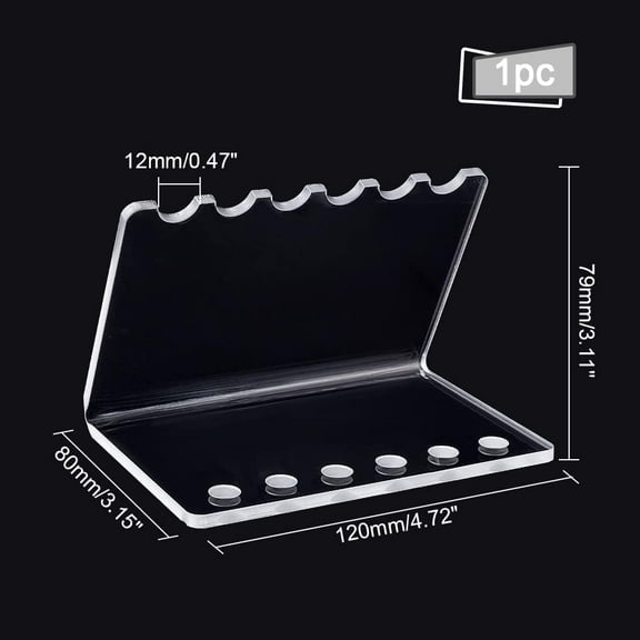 Pen Stands Displays 6 Holes Clear Pencil Stands Acrylic Pen Stands Ballpoint Pen Display Rack 4.7x3.1x3.1inch