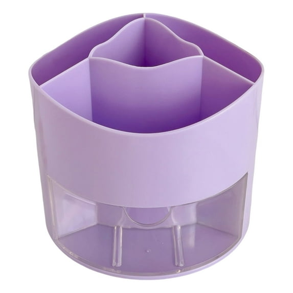 Pen Storage Rack Multi Compartments Solid Color Rotary Desktop Rack for Dorm