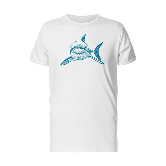Pen Style Blue Shark Front T-Shirt Men -Image by Shutterstock, Male 3X-Large