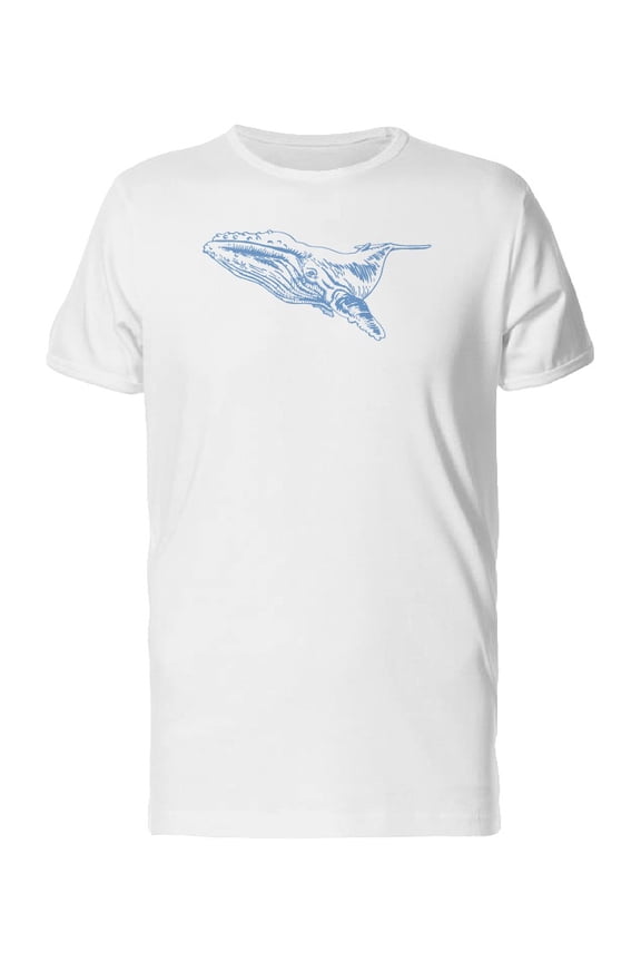Pen Style Blue Whale T-Shirt Men -Image by Shutterstock, Male x-Large