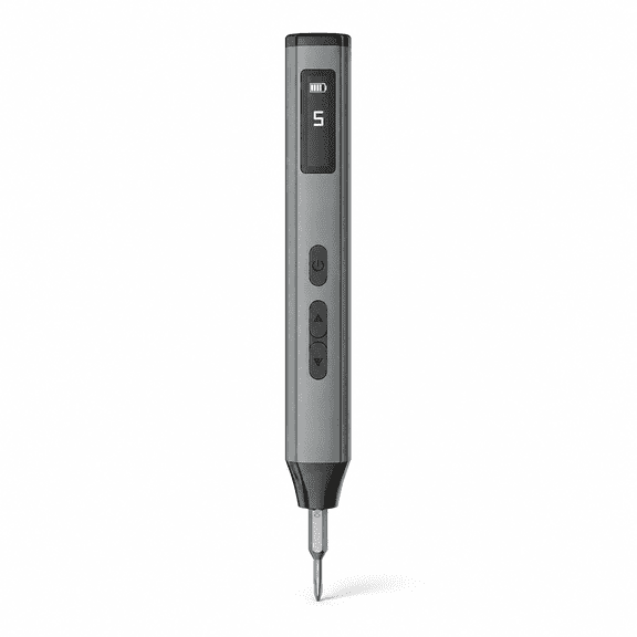 Pen Style Digital Electric Screwdriver, Aluminum Alloy Cordless Precision Screwdriver with 5 Torque Settings, LED Light and Compact Design for Home Repair, Electronics and DIY Tasks