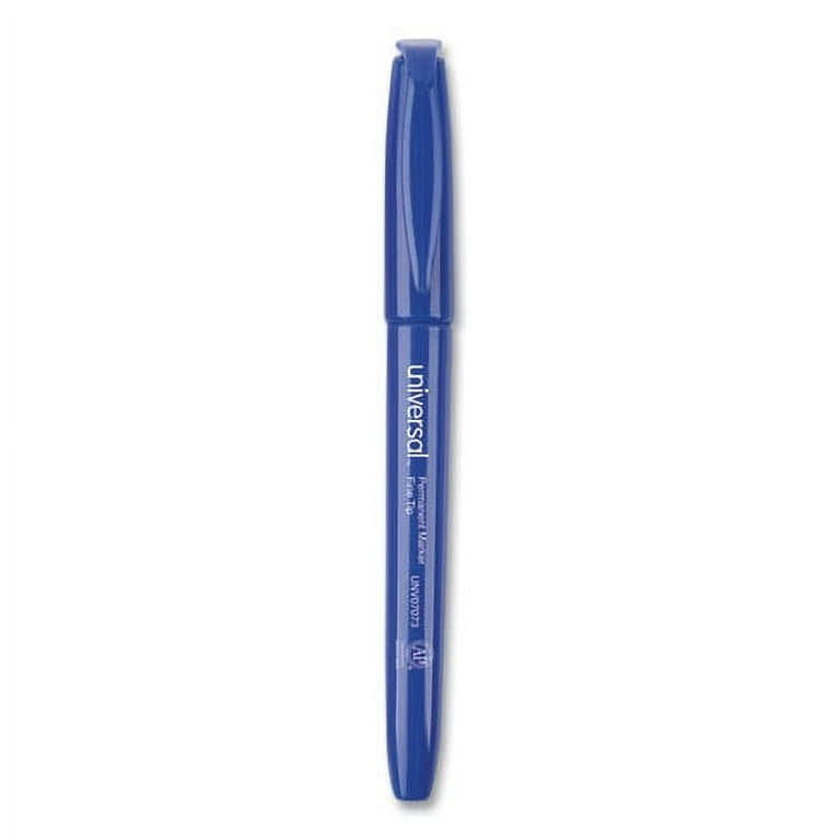 Pen-Style Permanent Marker, Fine Bullet Tip, Blue, Dozen Pen-Style Permanent Marker, Fine Bullet Tip, Blue, Dozen