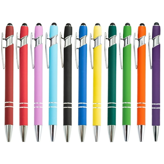 Pen With Stylus Tip,Ballpoint Pen 2-in-1 Stylus Retractable Ballpoint Pen with Stylus tip,Metal Stylus Pen for Touch Screens,1.0 mm Black Ink (Black Color) 1 Pack