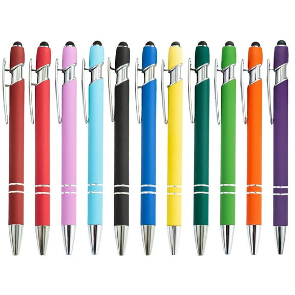 Pen With Stylus Tip,Ballpoint Pen 2-in-1 Stylus Retractable Ballpoint Pen with Stylus tip,Metal Stylus Pen for Touch Screens,1.0 mm Black Ink (Orange Color) 1 Pack