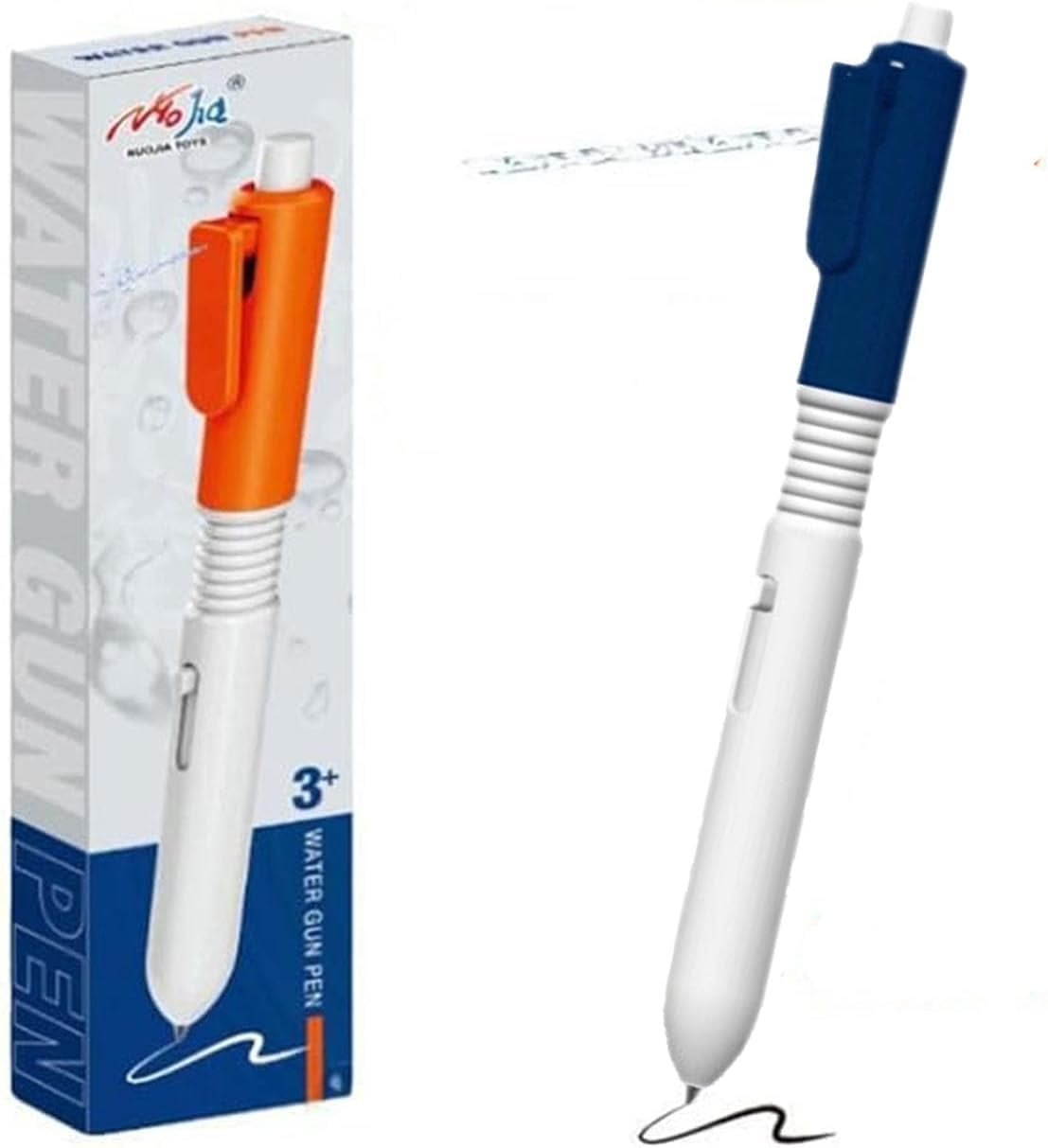Pen Water Trick Toy, Dual Functionality Water Gun Pen, Portable Pen That Sprays Water, Water Spray Pen for All Ages (Blue, 3 PCS)