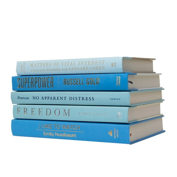 Pen & Willow Blue Decorative Books - Real, shelf-ready book stacks for bookshelves, coffee tables, or end tables. For home or office decor, weddings, or staging decor.