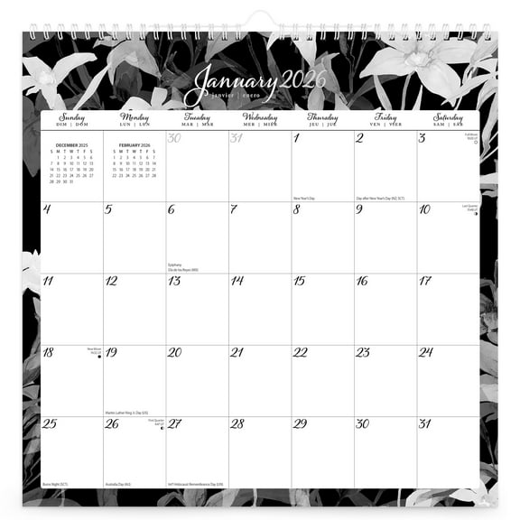 Pen & Ink | 2026 12x12" (Hanging) Wire-O Calendar | Sticker Sheet | BrownTrout