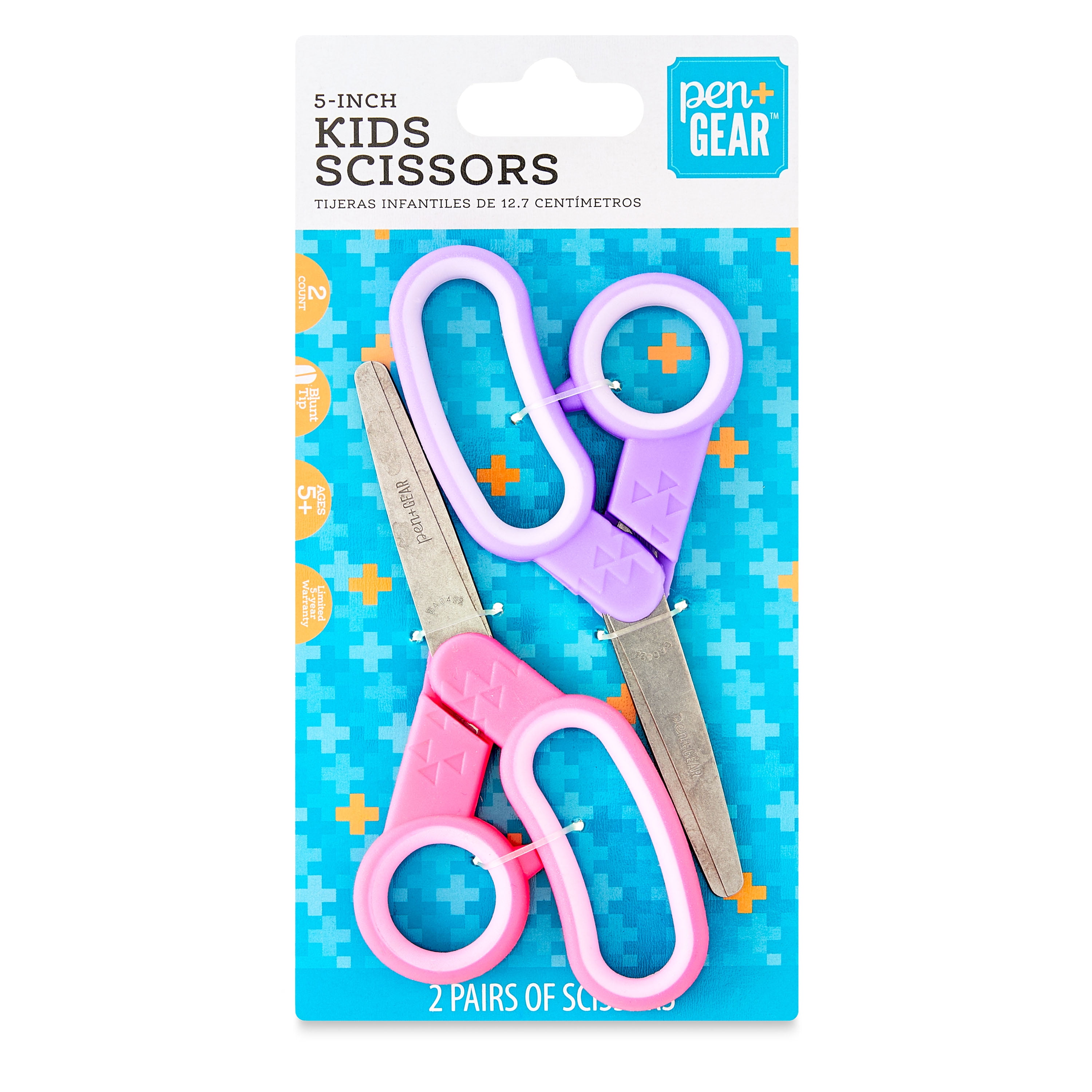 Scotch Kids Scissors 2 Pair Pink and Blue 5 Blunt Tip Age 4+ Left/Right  Handed