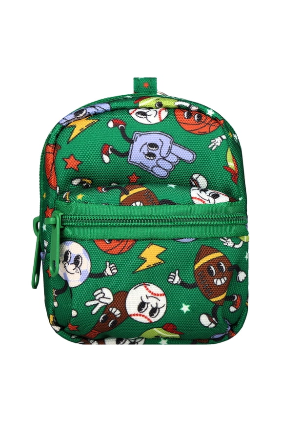 Mini Sports Backpack Charm, Green, 3.55 Inch