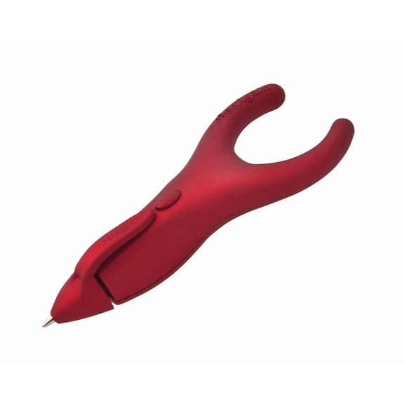 PenAgain® Ergo Soft Red Retractable Ballpoint Pen, Comfort Grip, Black Ink