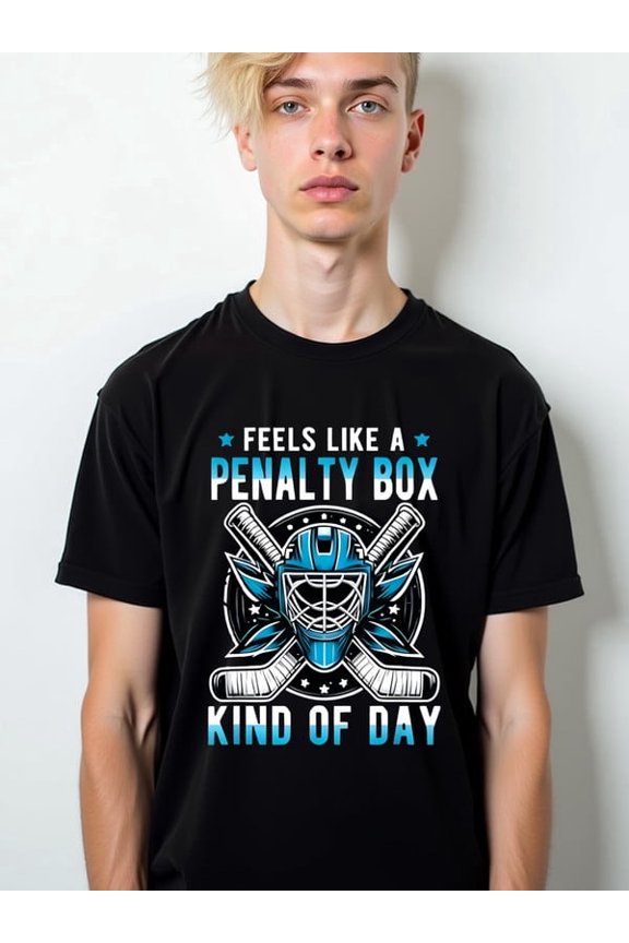 Penalty Box Day Tee men's funny t shirts black funny elegantly Soft and comfortable Daily and weekend wear Casual Unisex Shirt Crewneck tshirts