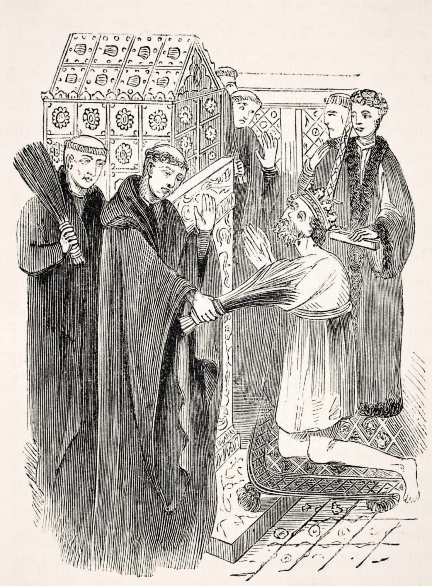 Penance Of Henry Ii At Thomas Beckets Shrine From The National And Domestic History Of England By William Aubrey Published London Circa 1890 Canvas Art - Ken Welsh Design Pics (24 x 34)
