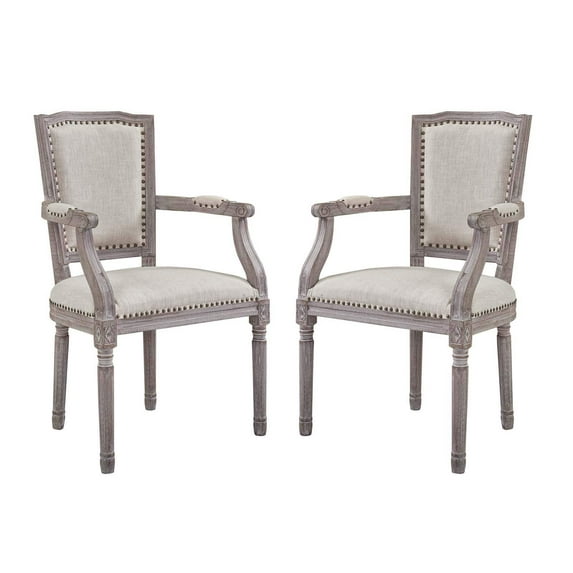 Penchant Dining Armchair Upholstered Fabric Set of 2-EEI-3462