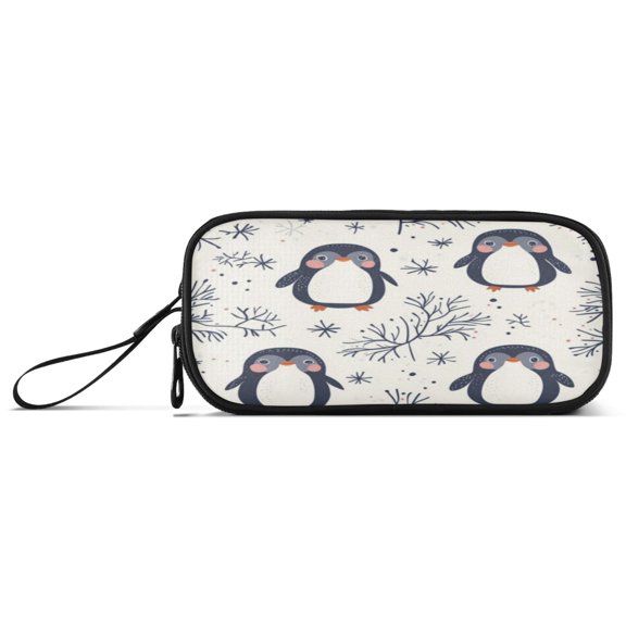 Pencil Bag 8.86*3.54*4.33 Inches Pencil Bag pencil Cases Pencil Bags are Suitable For Study, Work, Outings, Travel and Going Out Cartoon Penguin Seamless