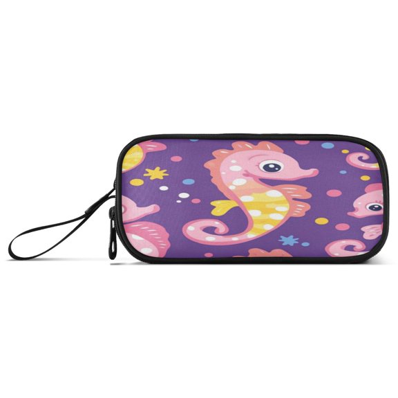 Pencil Bag 8.86*3.54*4.33 Inches Pencil Bag pencil Cases Pencil Bags are Suitable For Study, Work, Outings, Travel and Going Out Cute Cartoon Seahorse