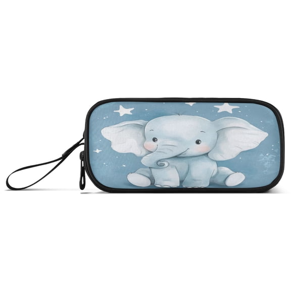 Pencil Bag 8.86*3.54*4.33 Inches Pencil Bag pencil Cases Pencil Bags are Suitable For Study, Work, Outings, Travel and Going Out Cute Little Blue Elephant