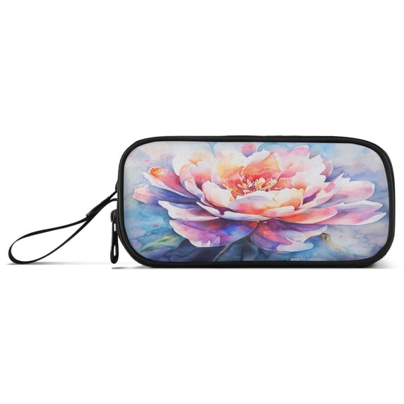 Pencil Bag 8.86*3.54*4.33 Inches Pencil Bag pencil Cases Pencil Bags are Suitable For Study, Work, Outings, Travel and Going Out Large Watercolor Flowers