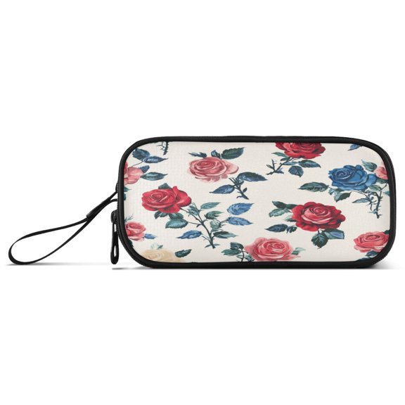 Pencil Bag 8.86*3.54*4.33 Inches Pencil Bag pencil Cases Pencil Bags are Suitable For Study, Work, Outings, Travel and Going Out Oil Painting Rose Pattern