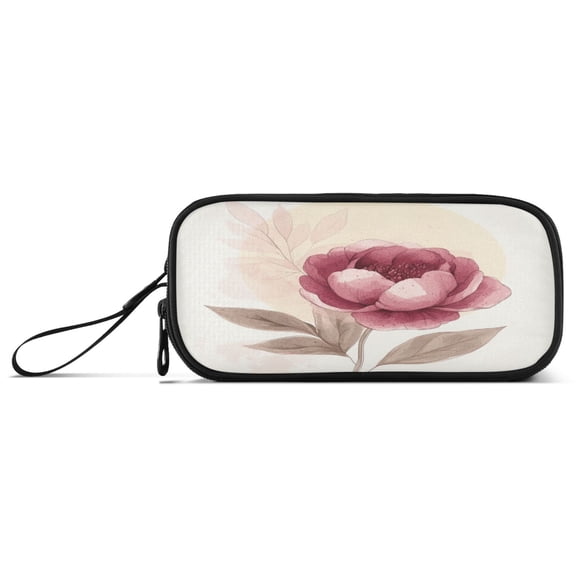 Pencil Bag 8.86*3.54*4.33 Inches Pencil Bag pencil Cases Pencil Bags are Suitable For Study, Work, Outings, Travel and Going Out Pretty Deep Pink Flowers