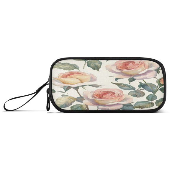 Pencil Bag 8.86*3.54*4.33 Inches Pencil Bag pencil Cases Pencil Bags are Suitable For Study, Work, Outings, Travel and Going Out Coral Roses Seamless