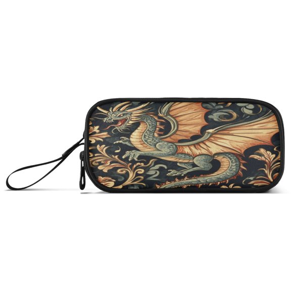 Pencil Bag 8.86*3.54*4.33 Inches Pencil Bag pencil Cases Pencil Bags are Suitable For Study, Work, Outings, Travel and Going Out Green Dragon
