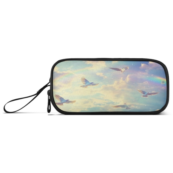 Pencil Bag 8.86*3.54*4.33 Inches Pencil Bag pencil Cases Pencil Bags are Suitable For Study, Work, Outings, Travel and Going Out Sky Rainbow Pigeon