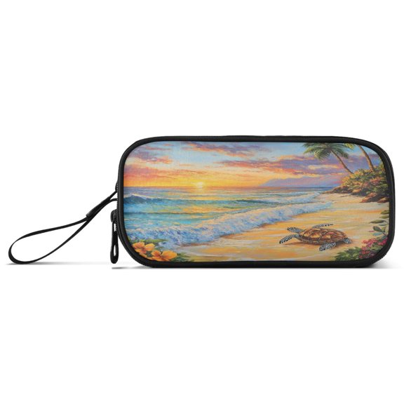 Pencil Bag 8.86*3.54*4.33 Inches Pencil Bag pencil Cases Pencil Bags are Suitable For Study, Work, Outings, Travel and Going Out Sunset Turtle