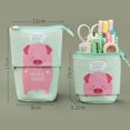 thumbnail image 1 of Pencil Bag, Canvas Pencil Pouch Large Capacity Storage Organizer Zipper Bag, Cute Cartoon Animals Girls Kids Pencil Pouch Case for Stationery, School Supplies, Make Up Cosmetics, 1 of 1