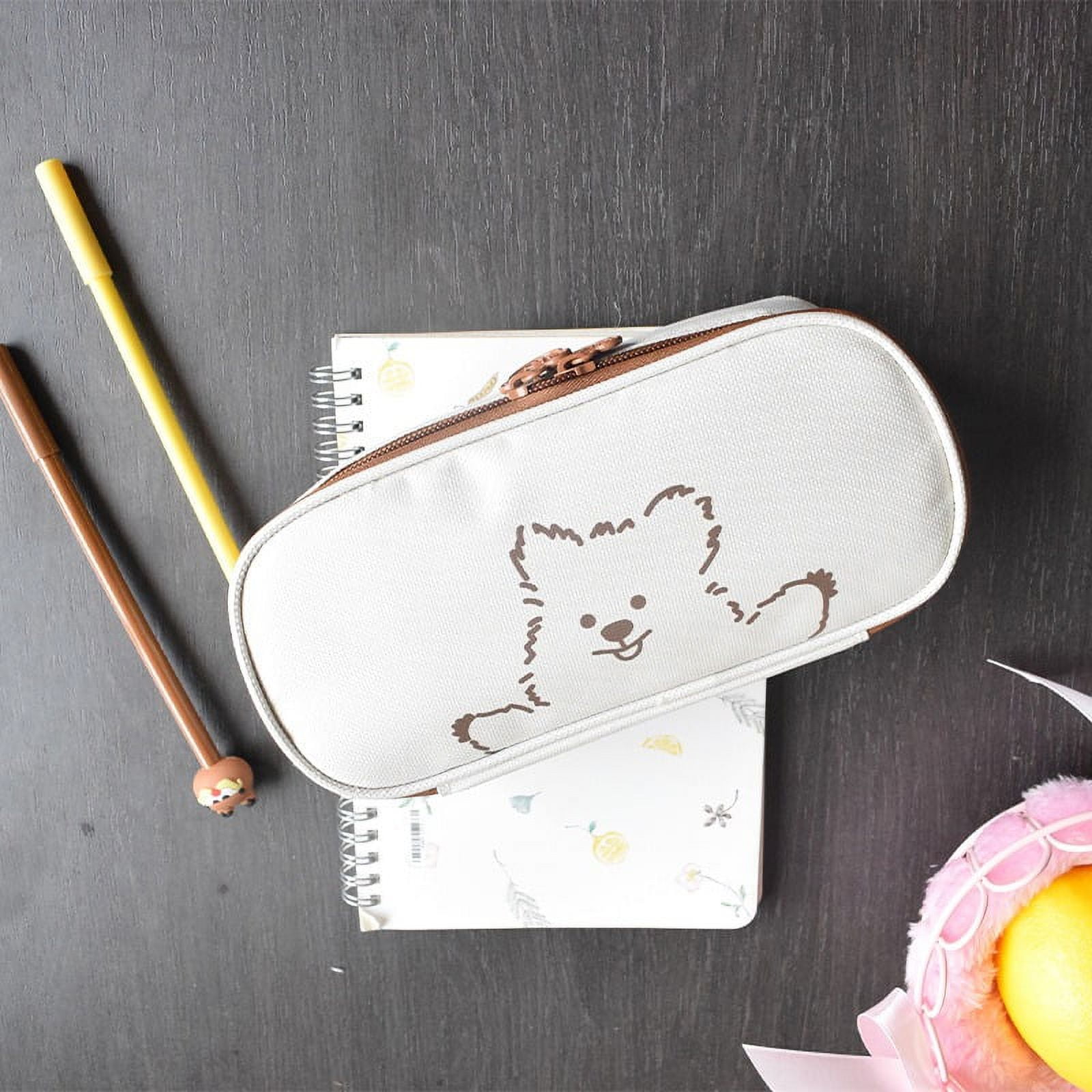 Gmyle Pencil Pouch, Cute Soft Fluffy Unicorn Canvas Storage Organizer Zipper Bag Plush, Cartoon, Size: 22cm*10cm