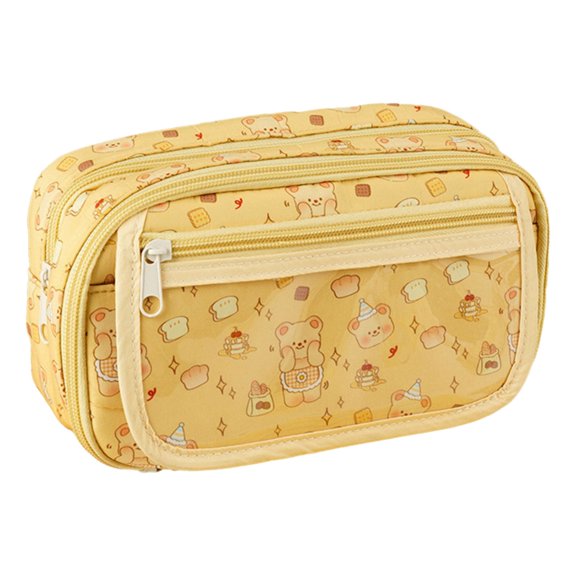 Large Capacity Pencil Case Storage Bag Cartoon Bear Pencil Pouch Pencil Bag Desk Organizers Pen Bag for Student