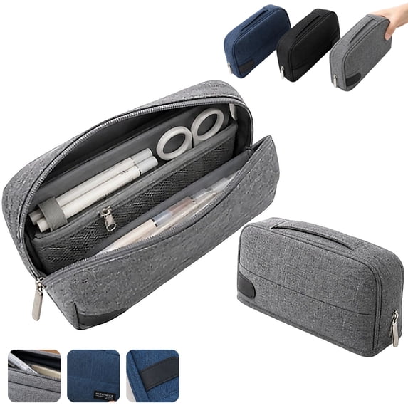Pencil Bag Large Pencil Pouch with Compartments Big Capacity Pen Case Organizer with Sturdy Zipper Multiple Pockets Marker Holder for Students Teens Adults Office School Supplies