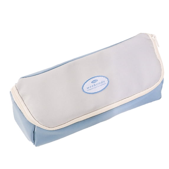 Pencil Bag Pen Case Simple Pencil Case Pencil Pouches Fabric Zipper Pen Pouch Pencil Storage Bag PenLight blue