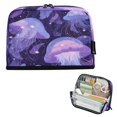 thumbnail image 1 of Pencil Bag with Magnetic Foldable Base Large Capacity Stand-Up Pencil Case Durable Nylon Pen Pouch Jellyfish in Space, 1 of 7