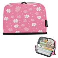thumbnail image 1 of Pencil Bag with Magnetic Foldable Base Large Capacity Stand-Up Pencil Case Durable Nylon Pen Pouch Pink and White Flowers, 1 of 7