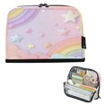thumbnail image 1 of Pencil Bag with Magnetic Foldable Base Large Capacity Stand-Up Pencil Case Durable Nylon Pen Pouch Rainbow Stars and Cloud Pattern, 1 of 7