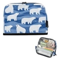 thumbnail image 1 of Pencil Bag with Magnetic Foldable Base Large Capacity Stand-Up Pencil Case Durable Nylon Pen Pouch White Polar Bears Pattern, 1 of 7