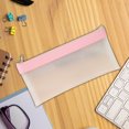 thumbnail image 1 of Pencil Bags with Zipper, Simples Frosted Semi Transparent Thickened Pencil Case for Student Exams Portable Stationery Bag Large Capacity Stationery Box Back to College, 1 of 9