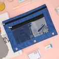 thumbnail image 1 of Pencil Bags with Zipper, Three-hole Pencil Case Zipper Transparent PVC Document Storage Bag Detachable Folder Large Capacity Pencil Case Back to College, 1 of 6