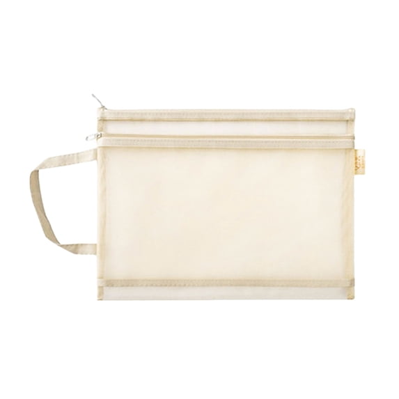 Pencil Bags with Zipper Nylon Mesh Transparent Thickened Handheld Large Capacity A4 35x25 Book and Toy Storage File Organizer