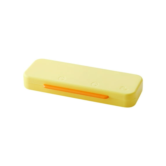 Pencil Box, 1 Pack Hard Pencil Case with Snap-Tight Lid, Stackable Plastic Crayon Box for Marker, Large Capacity Office Supply Storage Organizer(Yellow)