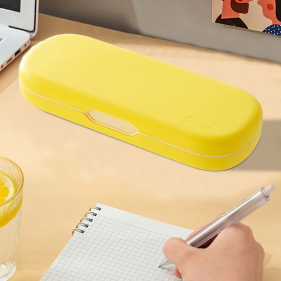 Pencil Box,1 Pack Hard Pencil Case with Snap-Tight Lid,Stackable Plastic Crayon Box for Marker,Large Capacity Office Office Supply Storage Organizer