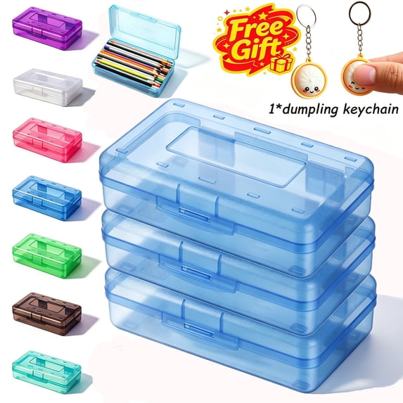 Pencil Box, Clear Hard Plastic Large Capacity Pencil Case for Middle Kids Back to School Supplies
