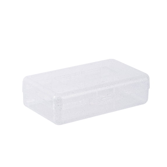 Pencil Box,Clear Marker Organizer,Large Capacity Pencil Box,Plastic Container with Snap-Tight Lid,Plastic Crayon Box,Stackable Storage Box for Pencil,Marker,Clip,Art Supplies,8x4.8x2.3 inch(Clear)