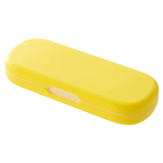 Pencil Box, Hard Pencil Case with Snap-Tight Lid, Stackable Plastic Crayon Box for Marker, Large Capacity Classroom and Office Supply Storage Organizer, Yellow